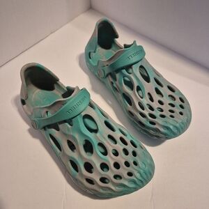 Merrell women's size 5 Hydro Moc slip on sandal water shoes gray and teal